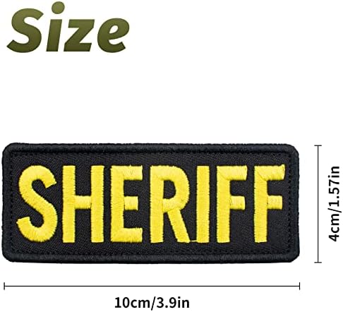 2 пакувања везени шерифски закрпи со кука и јамка тактичка мала полициска лепенка за спроведување на законот за униформи на службеници за гарда на градите или рамо?