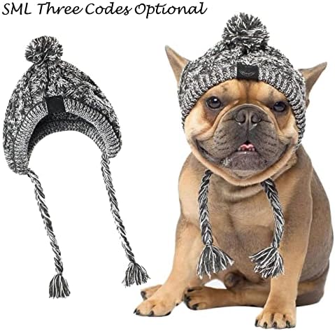 Капче капа на капа со миленичиња со симпатична кучиња капчиња топол помпон снод зимска капа зимска облека за миленичиња мало куче каубојско капаче