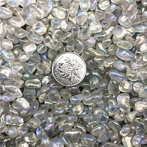 Veewoode AG216 50g Виножито титаниум аура бел кварц кристален камен Месечината камења украс за лекување камења и минерали подарок
