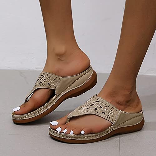 Обични сандали за жени што се лизгаат летна мода плус големина удобно гроздобер на отворено влечење на плажа флип-апостолки