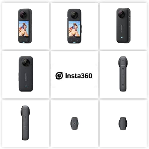 Insta360 x3 - Водоотпорна 360 Акционен фотоапарат со сензори 1/2 48MP, 5,7k 360 Активно HDR видео, 72MP 360 Photo, 4K единечни леќи + 64 GB SD
