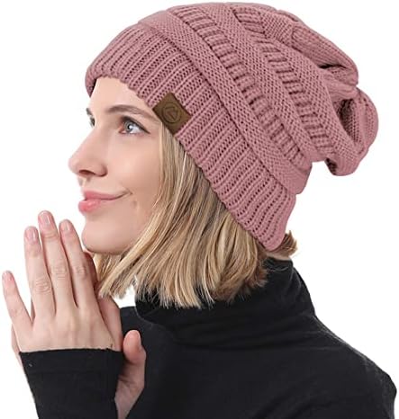 Durio Womens Winter Hat Soft Beanie Hat Топли зимски капи, обични плетени капа винар за жени