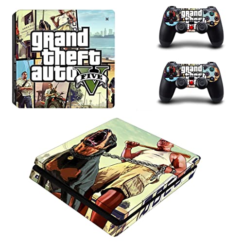 За PS4 Slim - Game Grand GTA Theft и Auto PS4 или PS5 налепница за кожа за PlayStation 4 или 5 конзола и контролори Декал Винил ДУЦ -5849