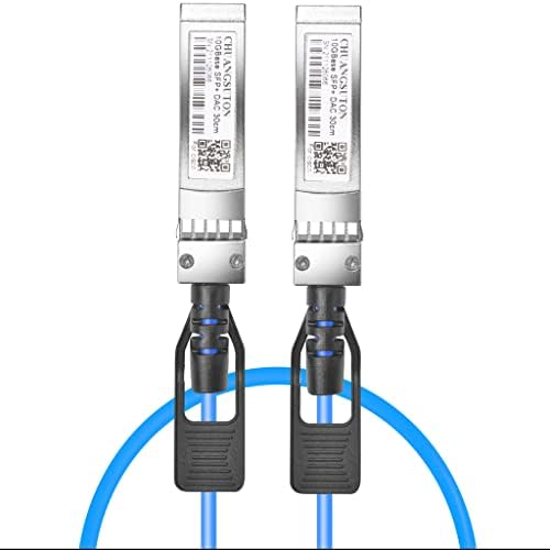 Chuangsuton Blue обоен 10G SFP+ DAC кабел - Пасивен SFP Twinax Cooper Cable For Ubiquiti Unifi, Cisco, Netgear, D -Link, Supermicro,