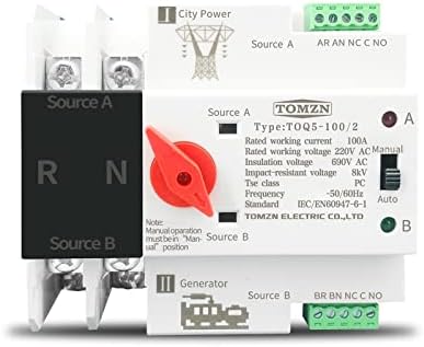 Hikota 1PCS DIN Rail 2P 3P 4P ATS Dual Power Automatic Transfer Switch Electrical Selector Switchs Power 63A 100A 125A