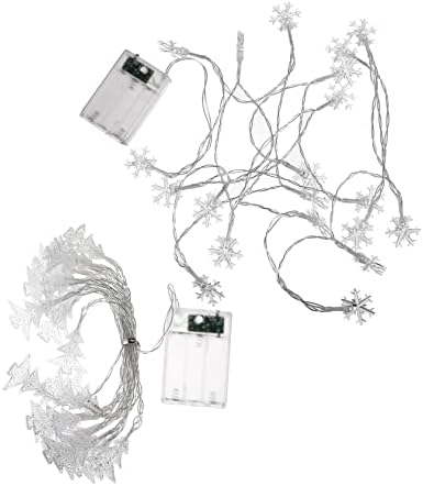 Homoyoyo 2pcs жици Божиќни жици светла LED декор предводена низа светлина декоративни жици светла жица ламби декор снегулки жици