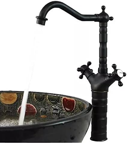 Црно масло нанесуваат бронзени двојни вкрстени рачки за вртење кујна бања мијалник басен миксер од миксер