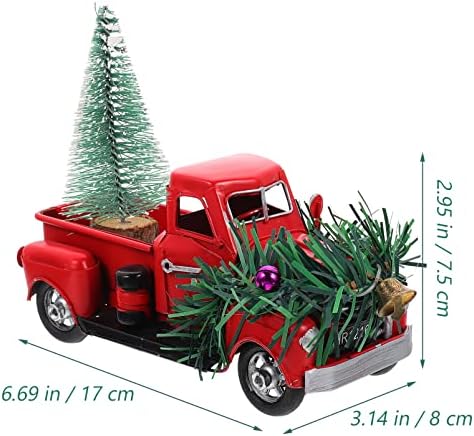 Божиќен Камион Во Стилот НА АБУФАН Мал Врвен Декор на Масата: За Бор Вештачки Пикап Стари Дрвја Украси На Модели Подарок Дрво Кујна