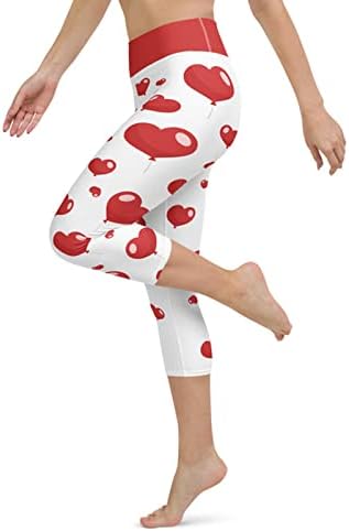 Iius Valentines Day Healsенски женски loveубов печати високи половини што трчаат по јога хеланки меки четки затегнати панталони за тренингот