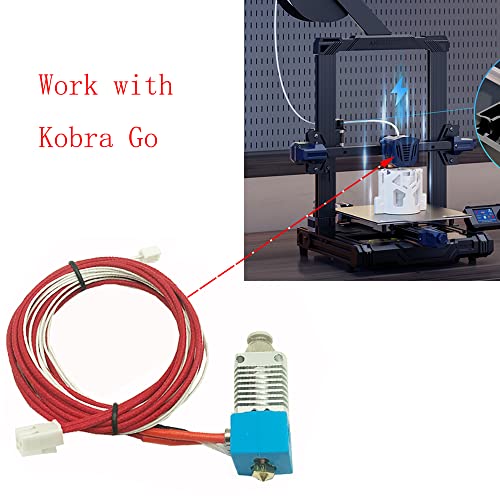 HZDADEVE 3D печатач комплет за екструдер, топол крај за Anycubi kobra go v5 j глава за печатење глава со силиконски чорап 0,4 mm млазница компатибилна