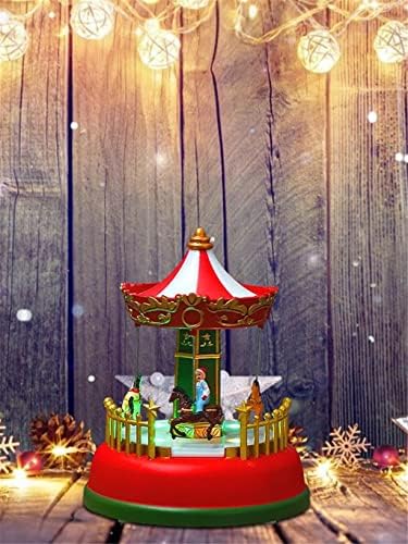 YFQHDD Божиќна музичка кутија со лесни простории Декор за одмор музички украси Годишен подарок за декорација
