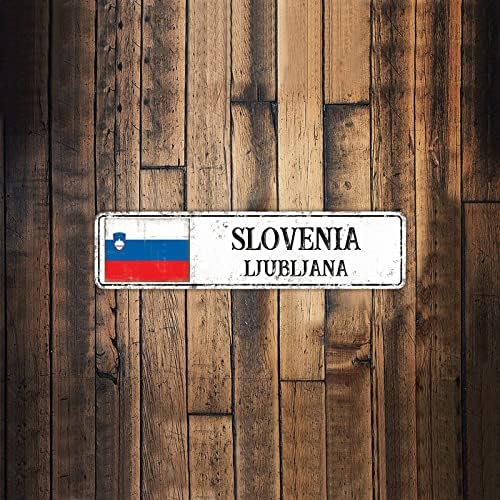 Сличен знак на Словенија знак го персонализираше вашиот градски квалитет метален знак Словенија роден град за домашен бар вечера паб паб wallид