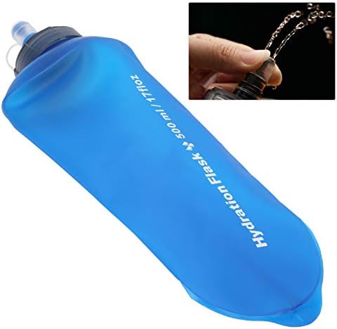 Alomejor Силиконски шише со вода 500 ml меко преклопување на вода за склопување на вода за водење на хидратација пакет