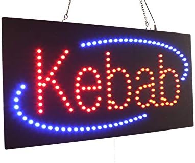 Знак на ќебапи, знаци на врвни знаци, LED Neon Open, продавница, прозорец, продавница, бизнис, дисплеј, подарок за големо отворање