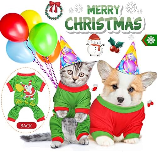 3 парчиња Божиќно кучиња пижами кучиња скокаат миленичиња Божиќна пижама облека празнично кучиња кучиња кучиња кученце ромци боди