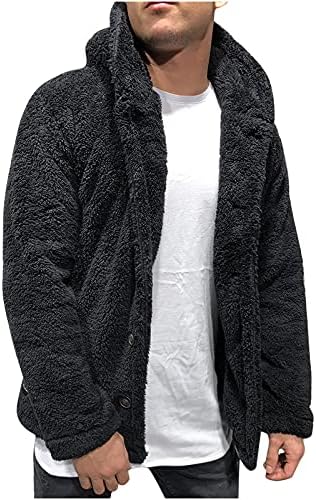 2022 година машка руно дуксери зимски долг ракав нејасен руно отворено предни качурки јакна со палта надворешни облеки