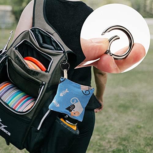 Luaatt Disc Golf Chalk/Rosin/Sawdust Cagn со карабинер, 2 пакувања за еднократно диск за голф за голф, зголемете ја вашата зафат,