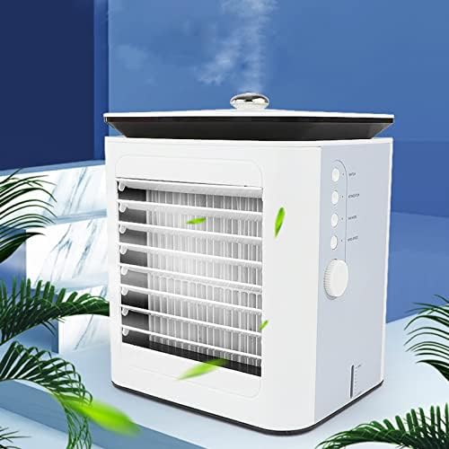 Испарувачки мини климатик, личен ладилник за воздух, вентилатори за ладење, мини климатик со 4 брзини на ветер, вградена батерија