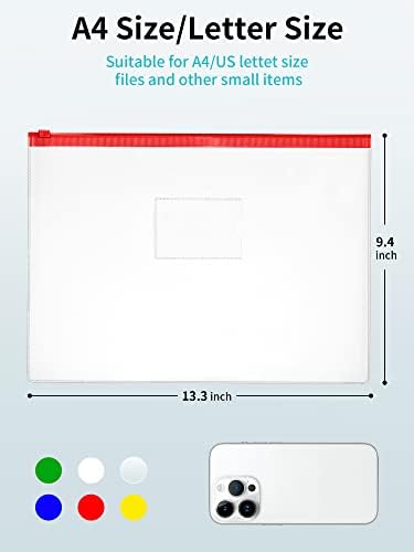 ЈАРЛИНК 24 парчиња Поли Патент Пликови, Пластични Датотеки Со Големина На Букви А4, Папки Со Моливи За Повеќекратна Употреба За Училиште,