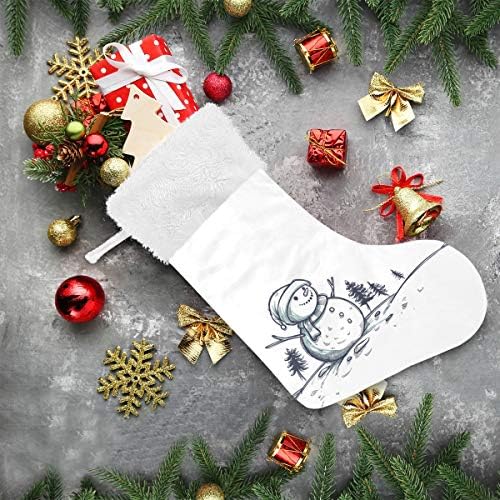 Божиќни чорапи на Пимилагу Божиќни чорапи 1 пакет 17,7 “, виси чорапи за Божиќна декорација