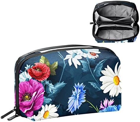 Козметичка Торба, Симпатични Пространи Чанти За Шминка Патуваат Цветни Сини Цветни Тоалетни Торби За Тоалети Организатор Како Подароци