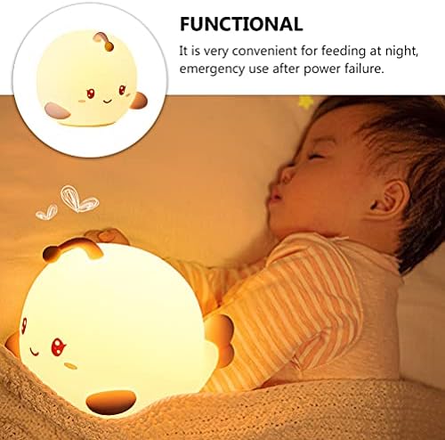 Cartoon Solustre Прекрасна ноќна светлина силиконска креветче покрај ламбата за бебешки расадник