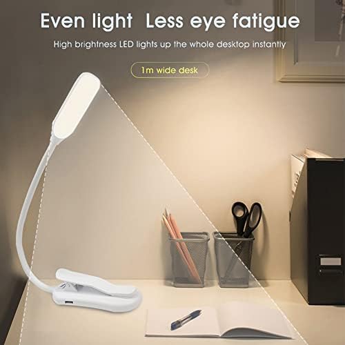 Ниска цена 7led Флексибилни Goosenecks Читање Светло Со КЛИП USB Заштита На Очите На Полнење Студентска Маса Светилка Бела