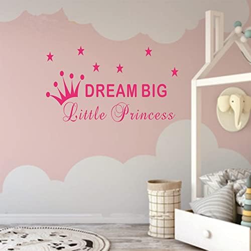 Принцеза Круна Ѕид Налепница Винил Налепница За Деца Бебе Девојки Спална Соба Декорација Со Цитат На Сон Големи