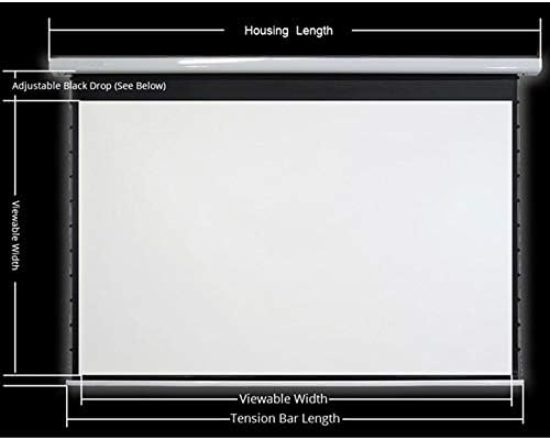 DSFEOIGY 16: 9 4K моторизиран затегнат проектор екран на црна кристална алп за проекција за вашиот домашен театар