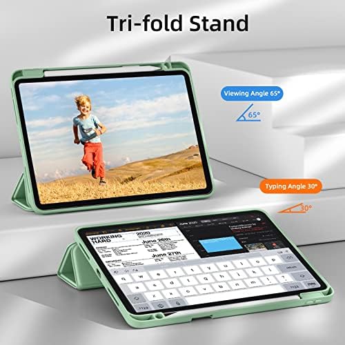 DirRelo компатибилен со iPad Pro 11 Inch Case 4 -ти /3 -та /2 -та генерација со држач за молив, обвивка за шок -обвивка со чиста задна обвивка