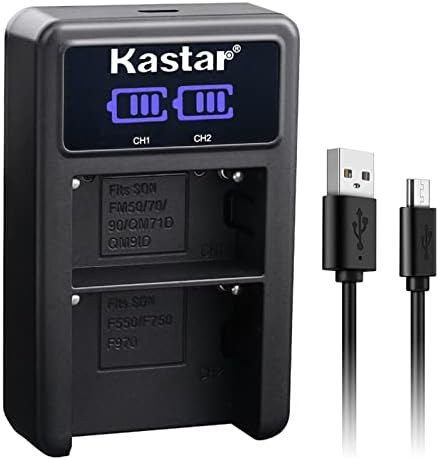 USB полнач за батерии на KASTAR NP-FM50/FM55LED2 компатибилен со Sony DCR-TRV530 DCR-TRV730 DCR-TRV738 DCR-TRV740 DCR-TRV828 DCR-TRV830