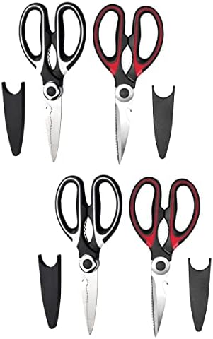 Луксузни метални ножици кујнски ножици со тешки ножици: Месочки ножици машина за миење садови безбедни ножици за готвење не'рѓосувачки челик ножици за храна за пил