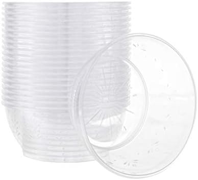 Пластикпро 6 мл Тврди пластични пустински Чинии-чинии За сладолед Врвен Квалитет За Еднократна Употреба Јасен Сад Пакет од 20