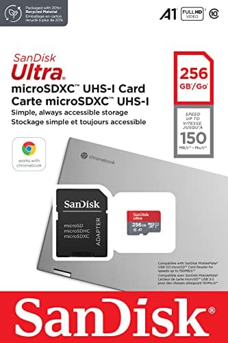 Sandisk 256gb Ултра microSDXC UHS-I Картичка За Chromebooks-Сертифицирани Дела Со Chromebooks-SDSQUAC-256G-GN6FA