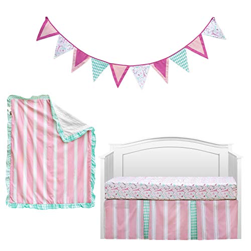 Сет за постелнина за бебиња - Зебра Сафари - комплети за постелнина за креветчиња за девојчиња за девојче мек квалитет материјал со