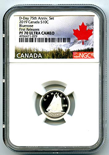 2019 Канада Сребрен доказ 10 проценти .9999 Квалитет на фино регистар Прво издание DIME PF70 NGC UCAM