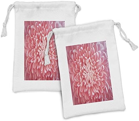 Лунарлива розова ткаенина торбичка сет од 2, макро фотографија од детали за каранфил, блиску до свежи ботанични растенија за градинарство,