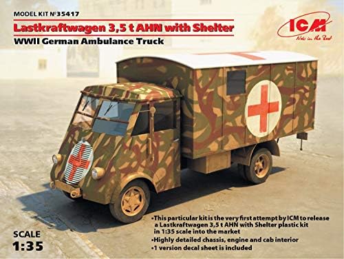 ICM модели LastKraftWagen 3,5 T Ahn со засолниште на WWII германски комплет за камиони со брза помош