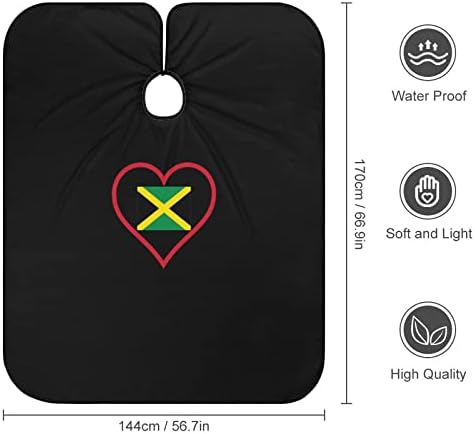 Ја Сакам Јамајка Црвено Срце Бербер Коса Сечење Кејп Водоотпорен Фризура Кејп Со Прилагодливи Затворање Предвремени Фризерски Боење Перминг Капи