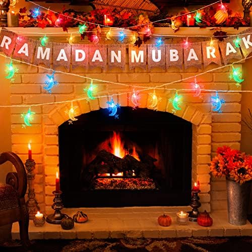 Acelist 40 LED LED Рамазан украси Star & String Lights за Рамазан Мубарак, Дома, завеса, на отворено и забава