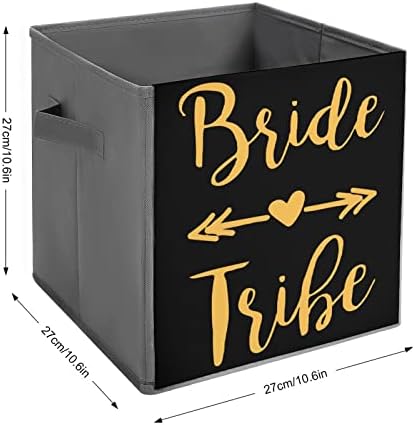 Невестата Племе Склопувачки Коцки За Складирање Ткаенини Кутија 11 Инчни Преклопливи Канти за Складирање Со Рачки