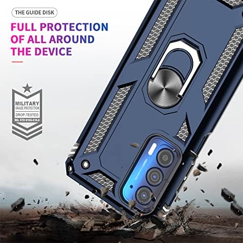 Leyi за Motorola Edge 5G UW Телефонски случај, Moto Edge 2021 Case со [2 пакувања] Заштитник на стаклото на стакло, [воено одделение] метал заштитен