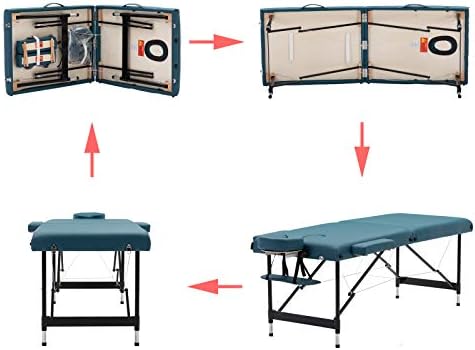 Табела со лесна масажа на ArtechWorks со алуминиумска рамка, 2 пати кревет за терапија за убавина, w/бесплатно носење, лулка за