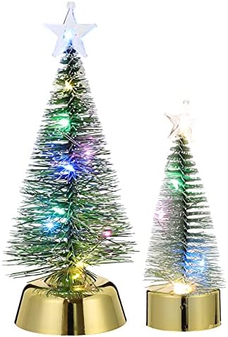 Божиќни Украси ГАЛПАДА 2 ПАРЧИЊА Божиќ Шарени Светлечки Кедрово Дрво Прозрачна Новогодишна Елка Божиќна Забава Декор