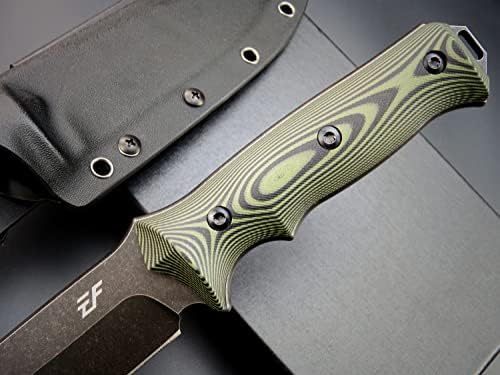 EAFENGROW EF128 фиксиран нож за сечило DC53 челик сечило, два тона G10 рачка со целосен танг фиксни ножеви за работно кампување лов на авантуристички