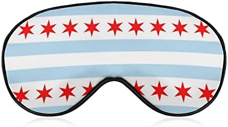 Знаме на Чикаго Смешна спиење маска за очи меко слепило око со прилагодлива лента ноќна очила за мажи за жени