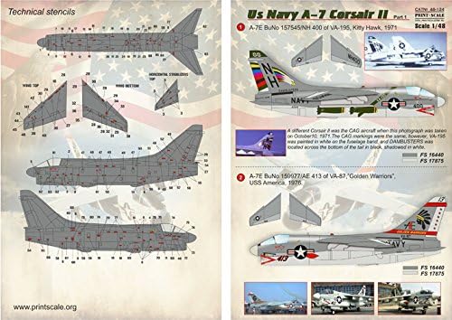 Деклара за авионска морнарица А-7 Корсаир ЛЛ, Дел 1 1/48 Скала за печатење 48-124