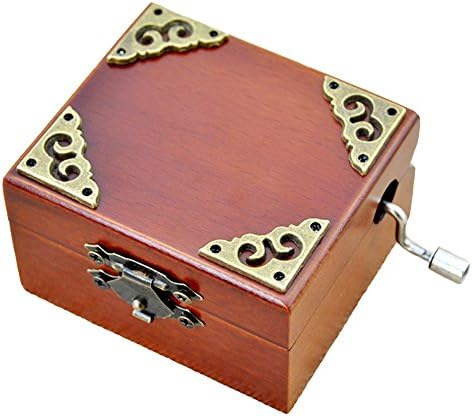 Fnly 18 белешка Античка чипка со рака дрвена музичка кутија со движење со сребрена боја, кутија за музички подароци, вие сте