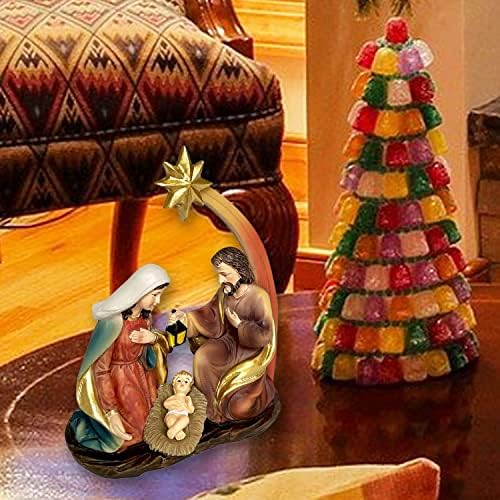 Света семејна природа фигура на Божиќна природеност фигура таблета сцена за Божиќна сцена Дневна декорација