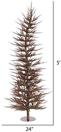 Викерман 5 'Мока Ласерска вештачка новогодишна елка, чисти светла осветлени светла - ласерско новогодишно дрво - Сезонски затворен украс